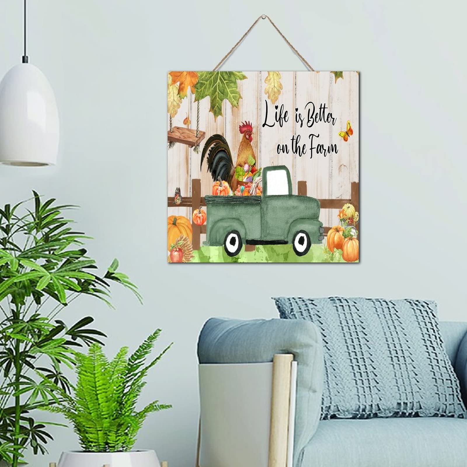 Panneau mural vintage en bois 30x30 cm idéal pour une cuisine