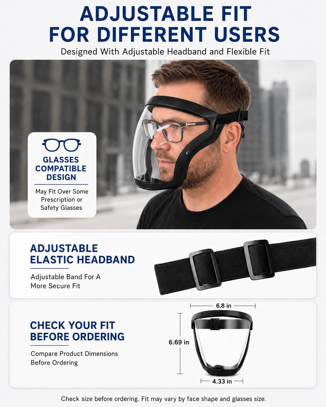 Clear Face Shield - Full Face Protection for Work -6 Clear Face Shield - Full Face Protection for Work -6