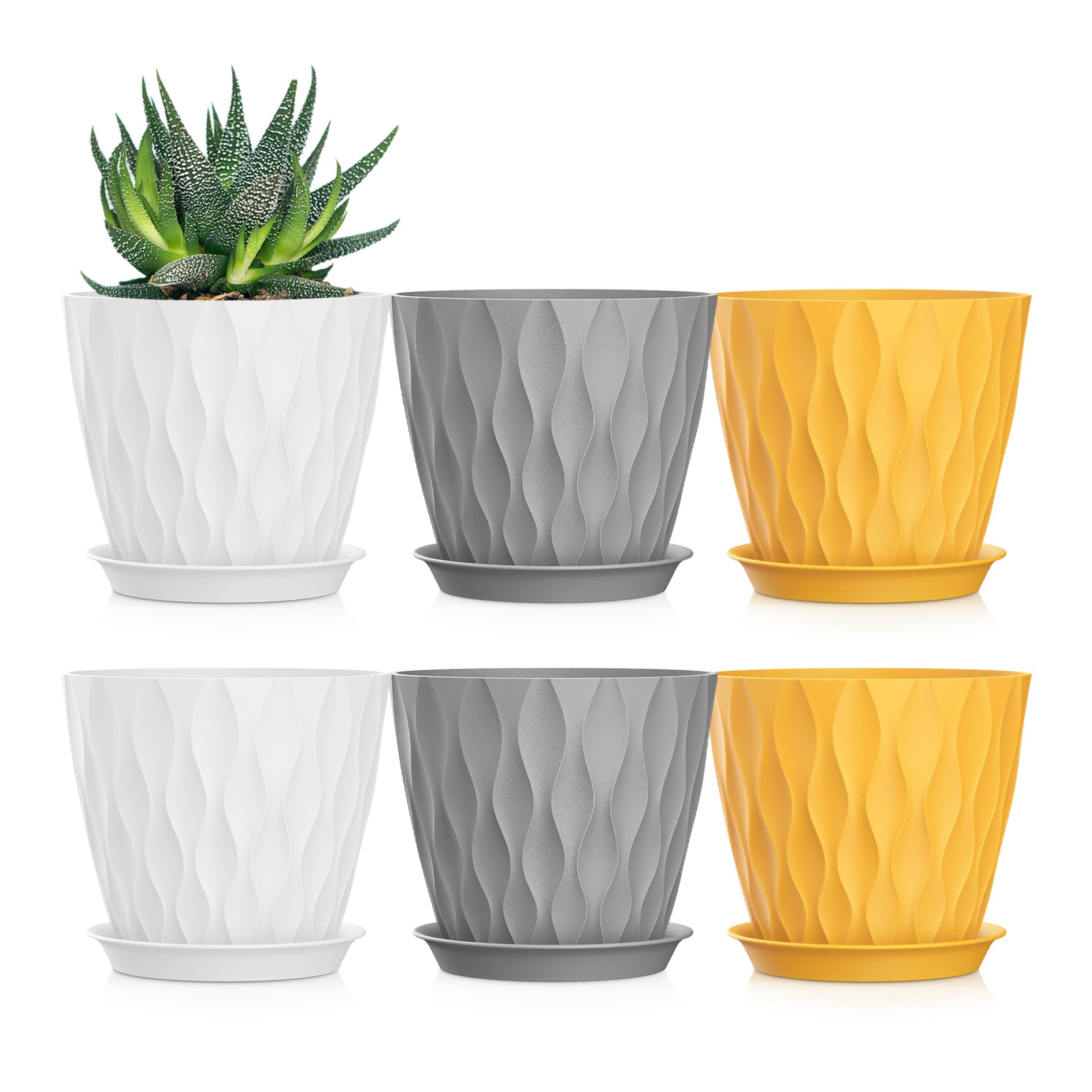 Colorful 4 Inch Plant Pots - 6 Pack -20 Colorful 4 Inch Plant Pots - 6 Pack -20