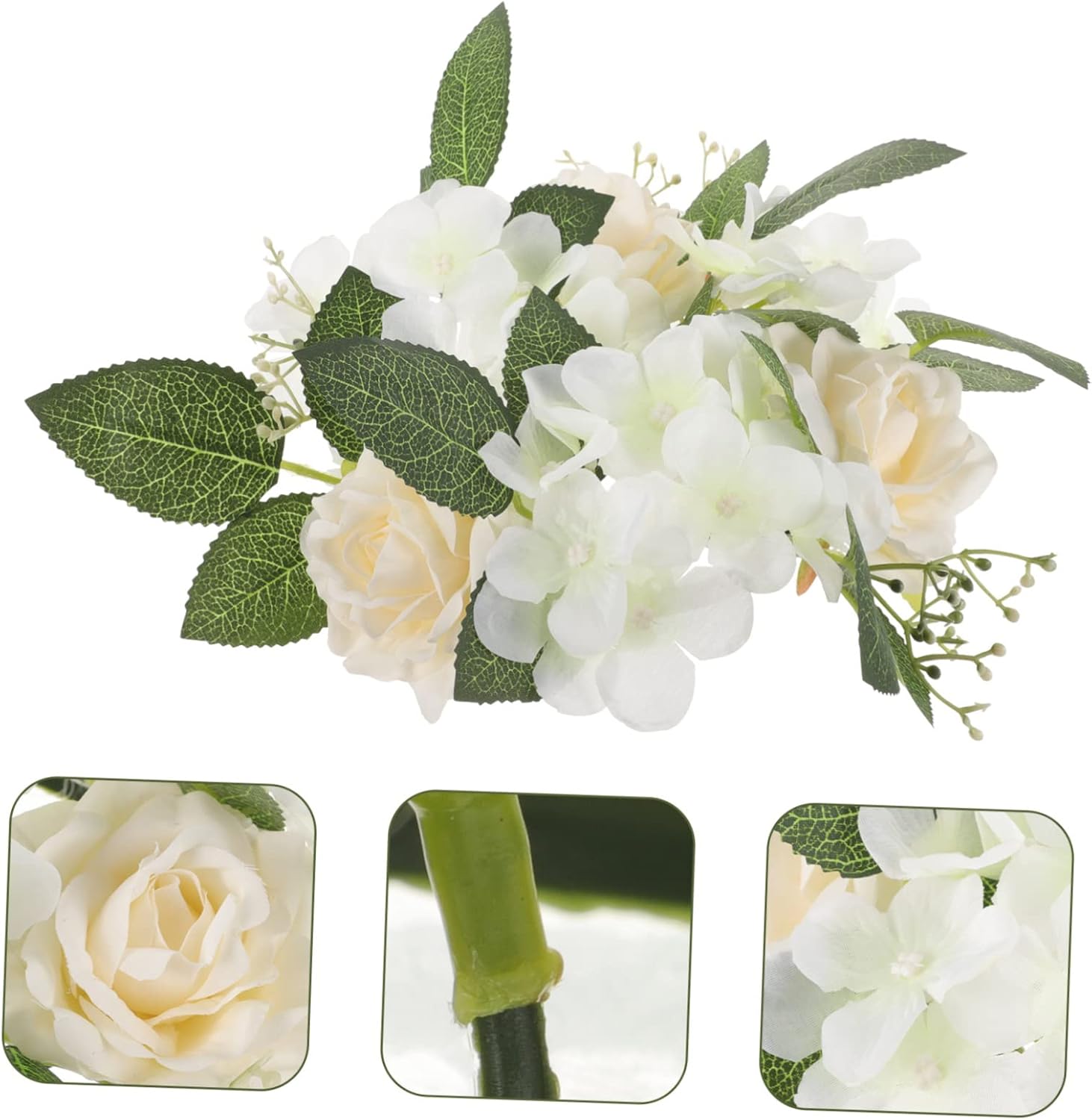 Artificial Rose Candle Wreath for Table Decor Elegant Floral for Weddings Parties and Holidays Lightweight and Chic Fake Flower Arrangement for Romantic Atmosphere