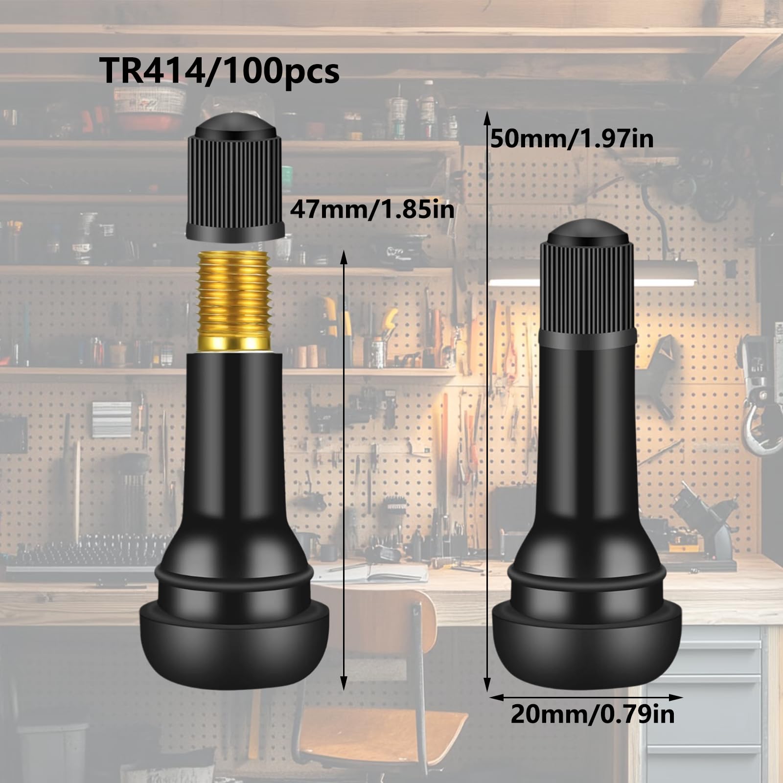 100 pièces TR414 valves pour voiture, valves en caoutchouc pour voiture, valve en caoutchouc universelle, valves en caoutchouc de rechange, valves en caoutchouc à encliqueter, valves pour voiture pour