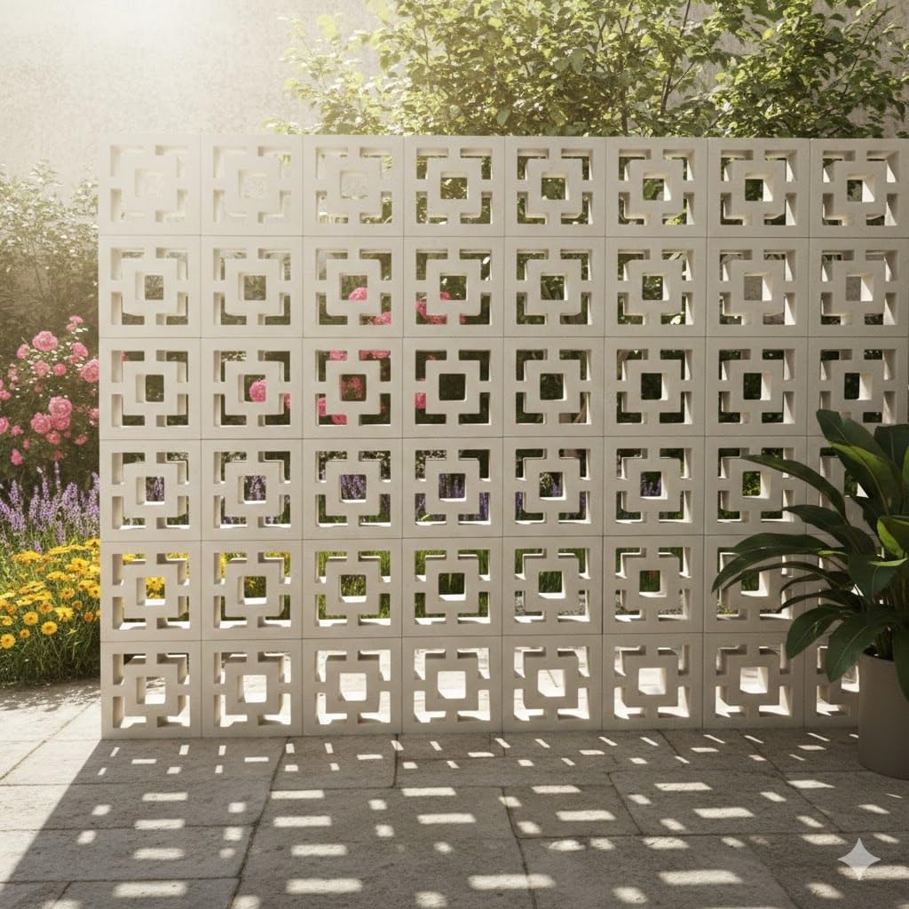 Plastic Concrete Forms Breeze Brick Molds Double Square Design for Garden Wall Decor