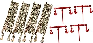 4-Pack Chain Binder Kit, Ratchet Load Binder Ratchet Binder + Chain 5/16