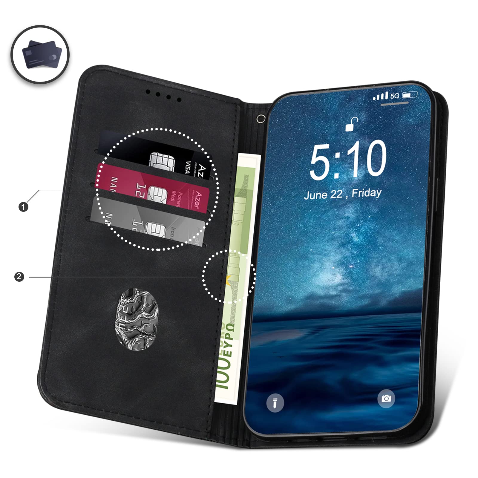 Asuwish Cover per Xiaomi Redmi 10 2022/2021 4G con