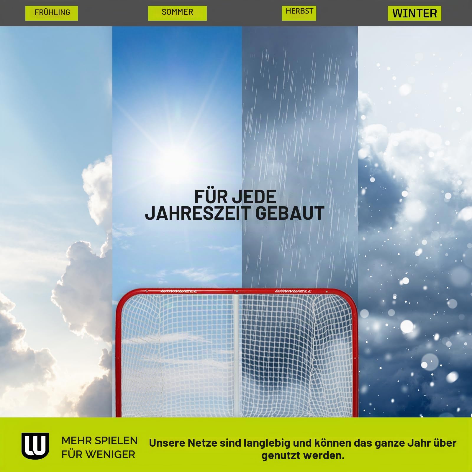 Winnwell Hockey Heavy Duty Net - Indoor & Outdoor Hockey Goal Equipment - Hockey Training Gear Essential for Ice Hockey Pucks