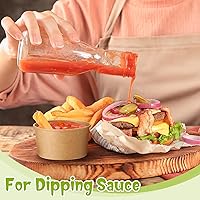 Vista 5 de Fulmoon Paquete de 100 recipientes de papel para sopa con tapas, recipientes de papel desechables para alimentos con tapa ventilada, tazas de postre