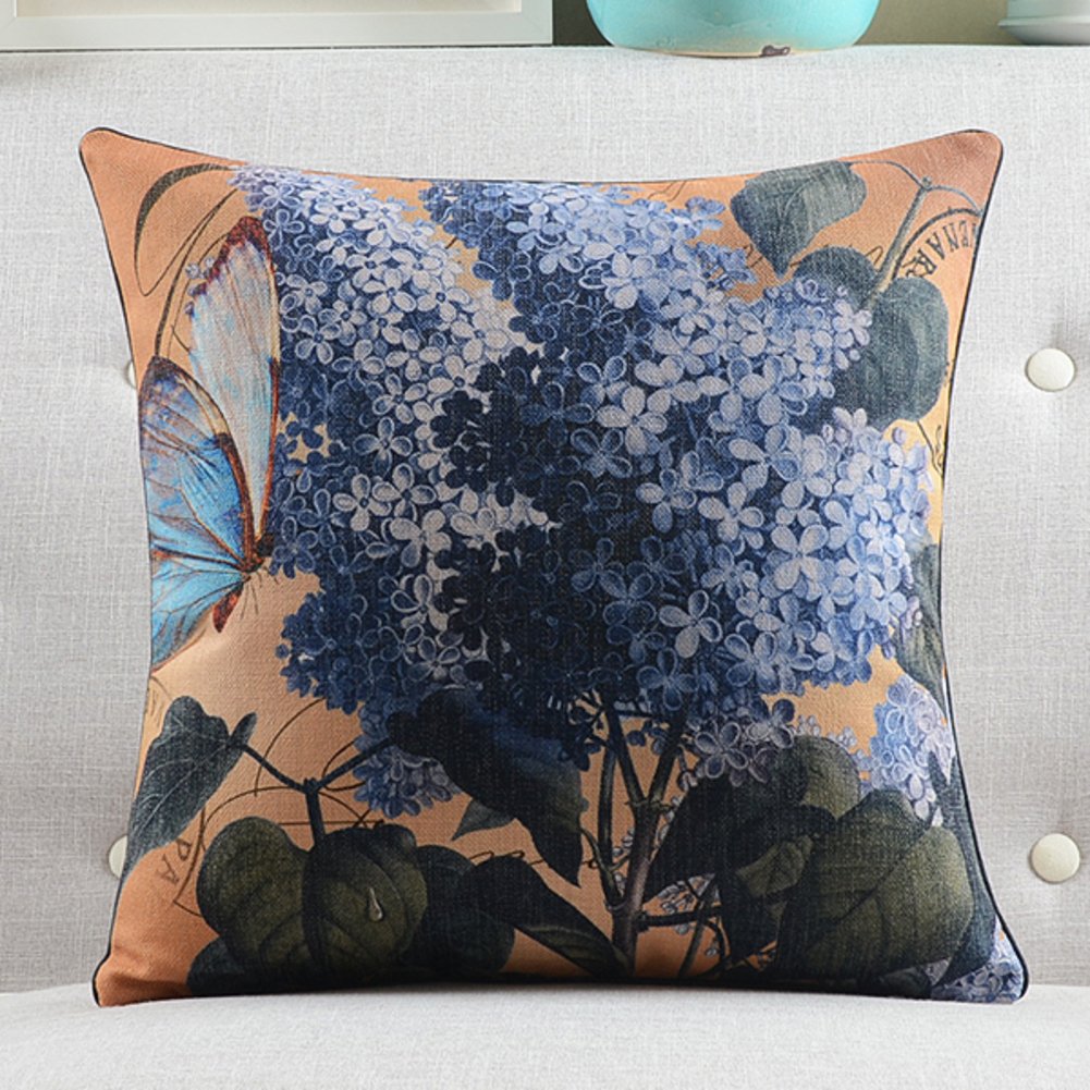 Coussin de tissu coton 60x60cm oreiller de country américain plante