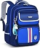 Schulranzen Jungen 2-5. Klasse - Ergonomischer Kinder Rucksack für Grundschule - Wasserdicht Schultasche Mit Anhänger - Schulrucksack für Junge 8-12 Jahre -Blau