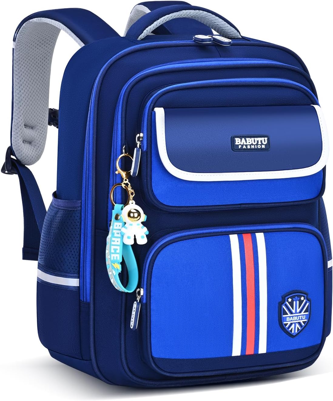 Amythe School Bag Boys 2-5th Grade - Ergonomic Children's Backpack for Primary School - Waterproof School Bag with Pendant - School Backpack for Boys 8-12 Years - Blue