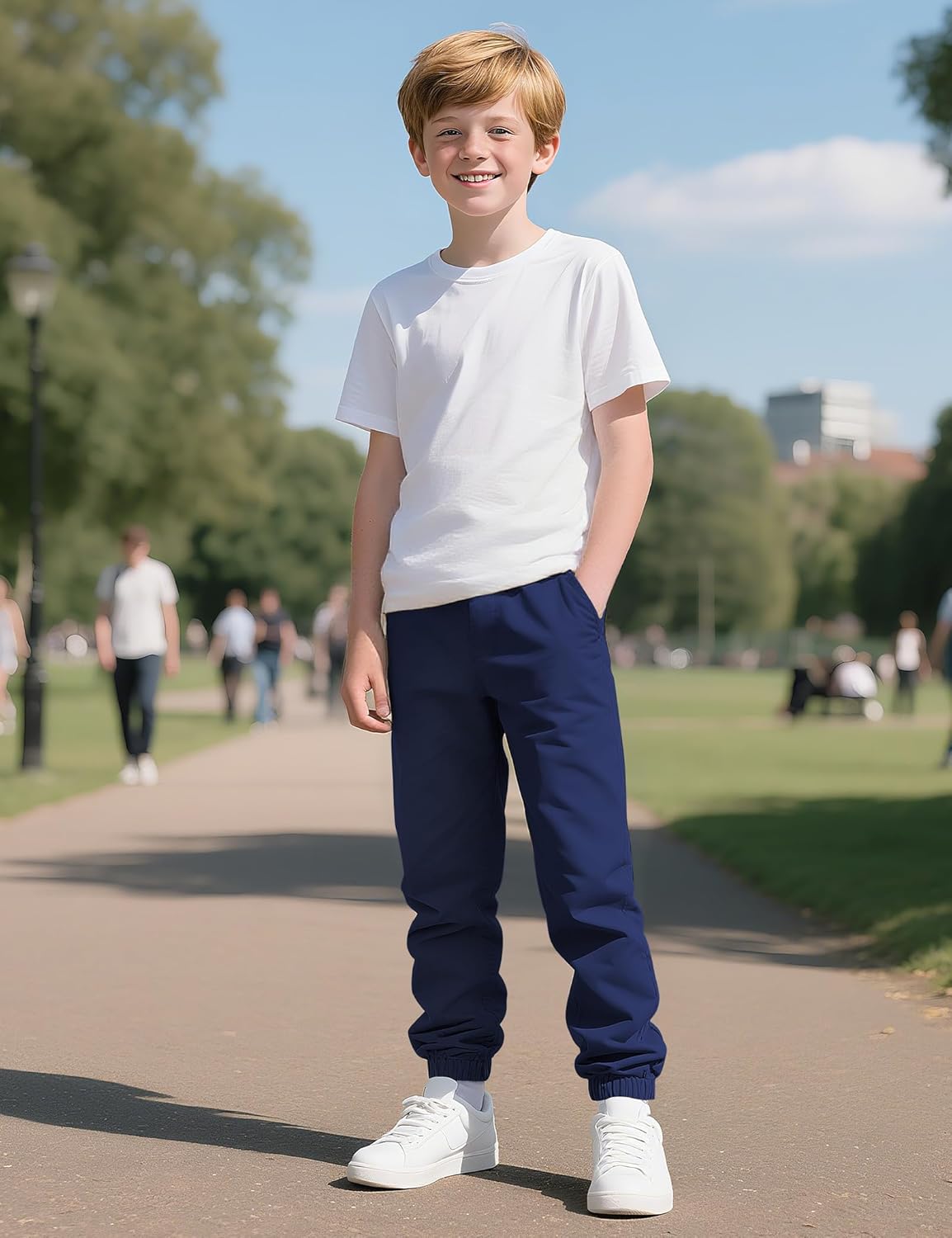 KEREDA Boys Uniform Pants Twill Pull On Jogger Pants for Boys School Clothes with Pockets - Image 7