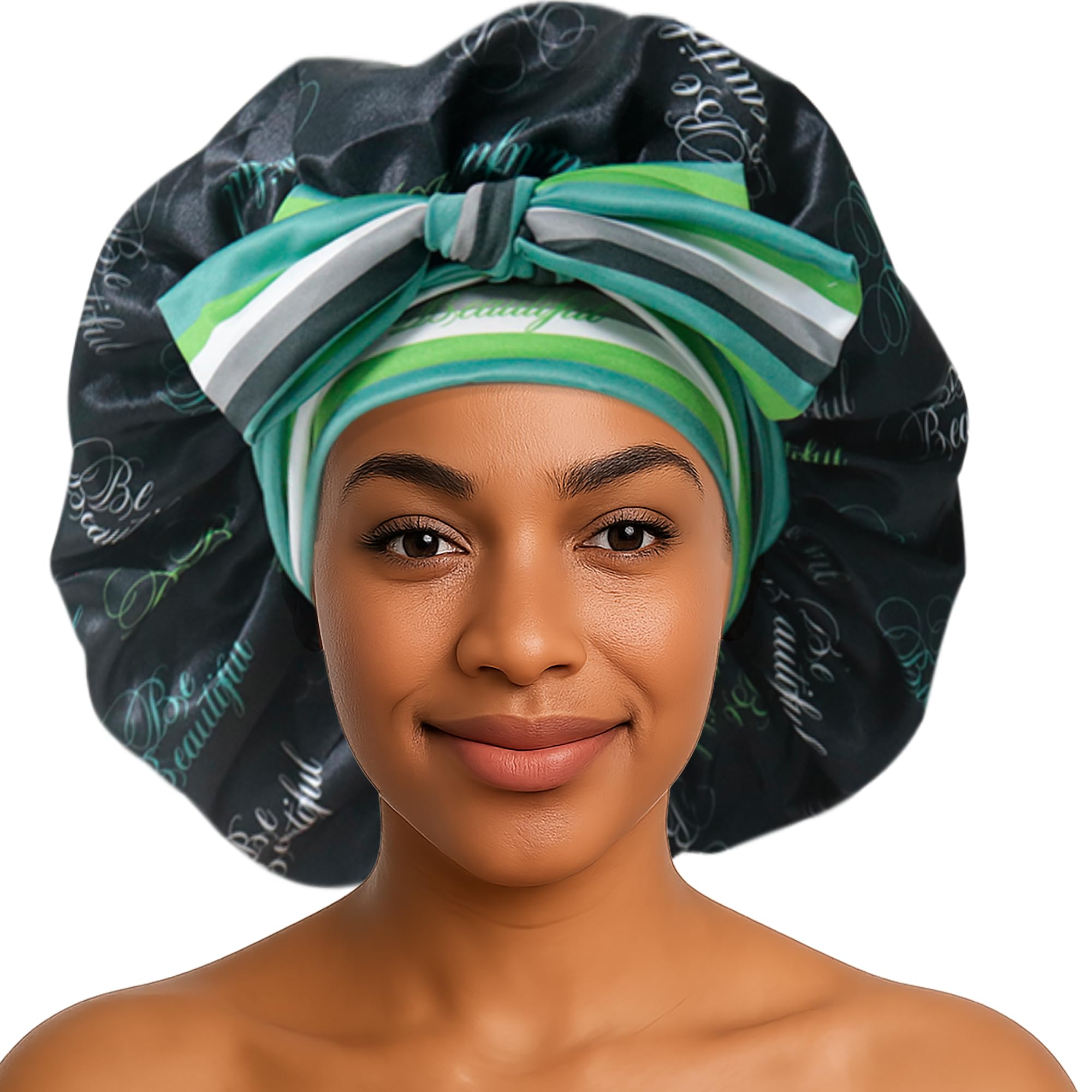 BE BEAUTIFUL EXTENSIONS Silk Sleeping Bonnets for Hair Health Protection, Moisture Retention, Frizz-Free
