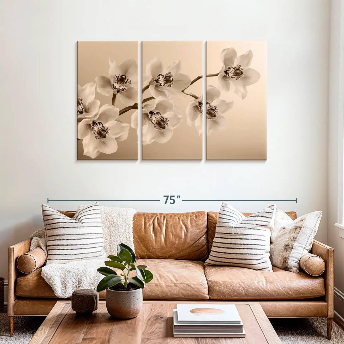 Amazon.com: Elephant Stock - Branch of Sepia Orchids Wall Art