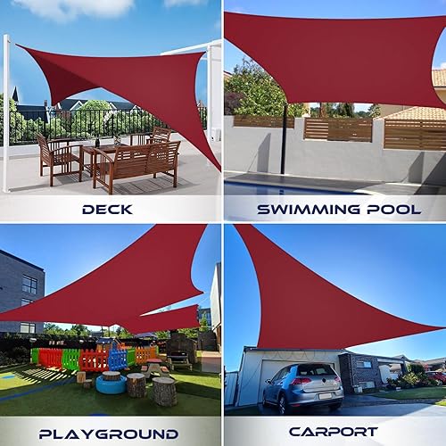 Miniatura 2 de Windscreen4less - Toldo de terileno impermeable con bloqueador UV, rectangular, 9.17 ozm, Rojo (Rust Red)
