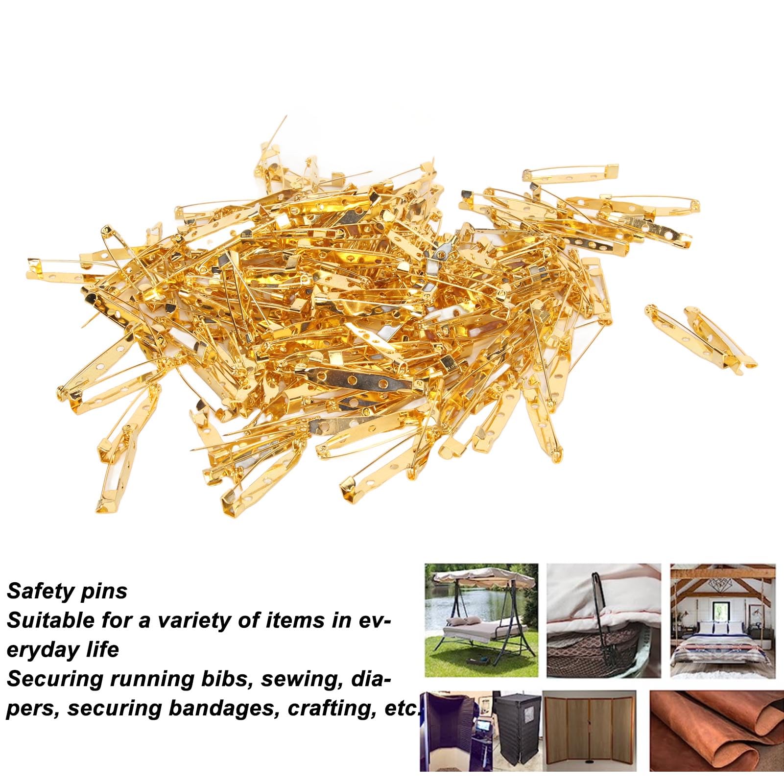 Lot De 200 Épingles à Nourrice En Acier - 4 Tailles (18 à 37 Mm), Pour Couture, Craft, Bijoux, Ajustement Vêtements - 13