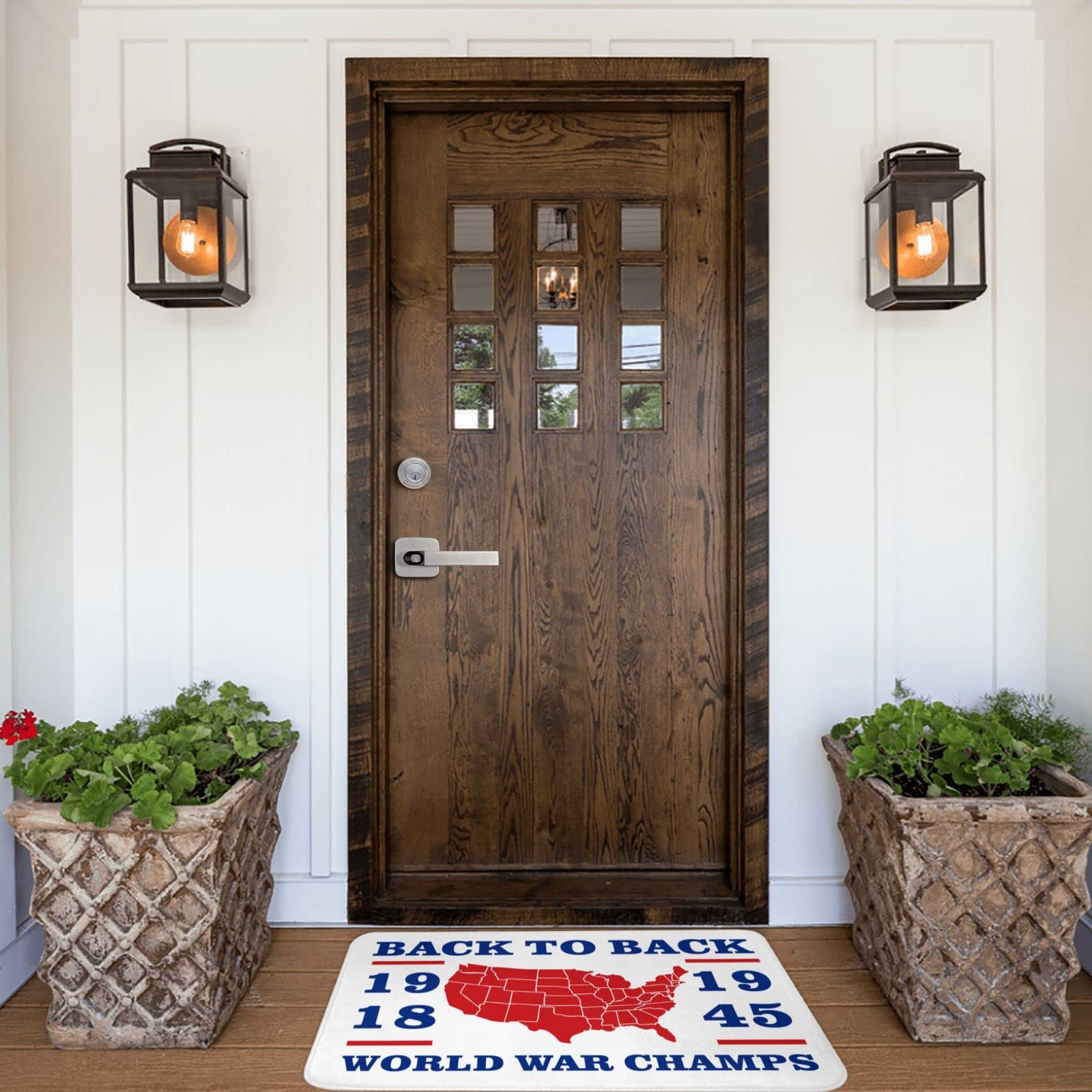 Zerbino con scritta "Knock Before Entering" World War Champs, zerbino con scritta "Thankful" e scritta in inglese "Fall Welcome" (65 x 90 cm)