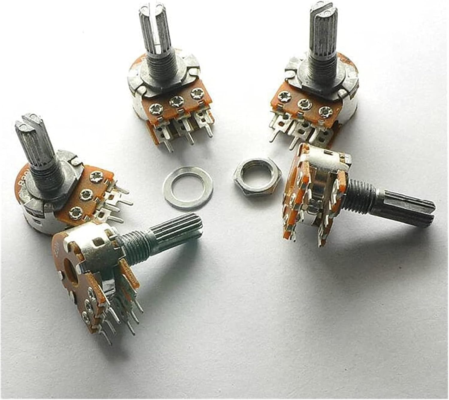 HIFASI Potentiometer 6 Pins Split 20MM Shaft Rotary Dual Taper Pot Linear Potentiometers Dual