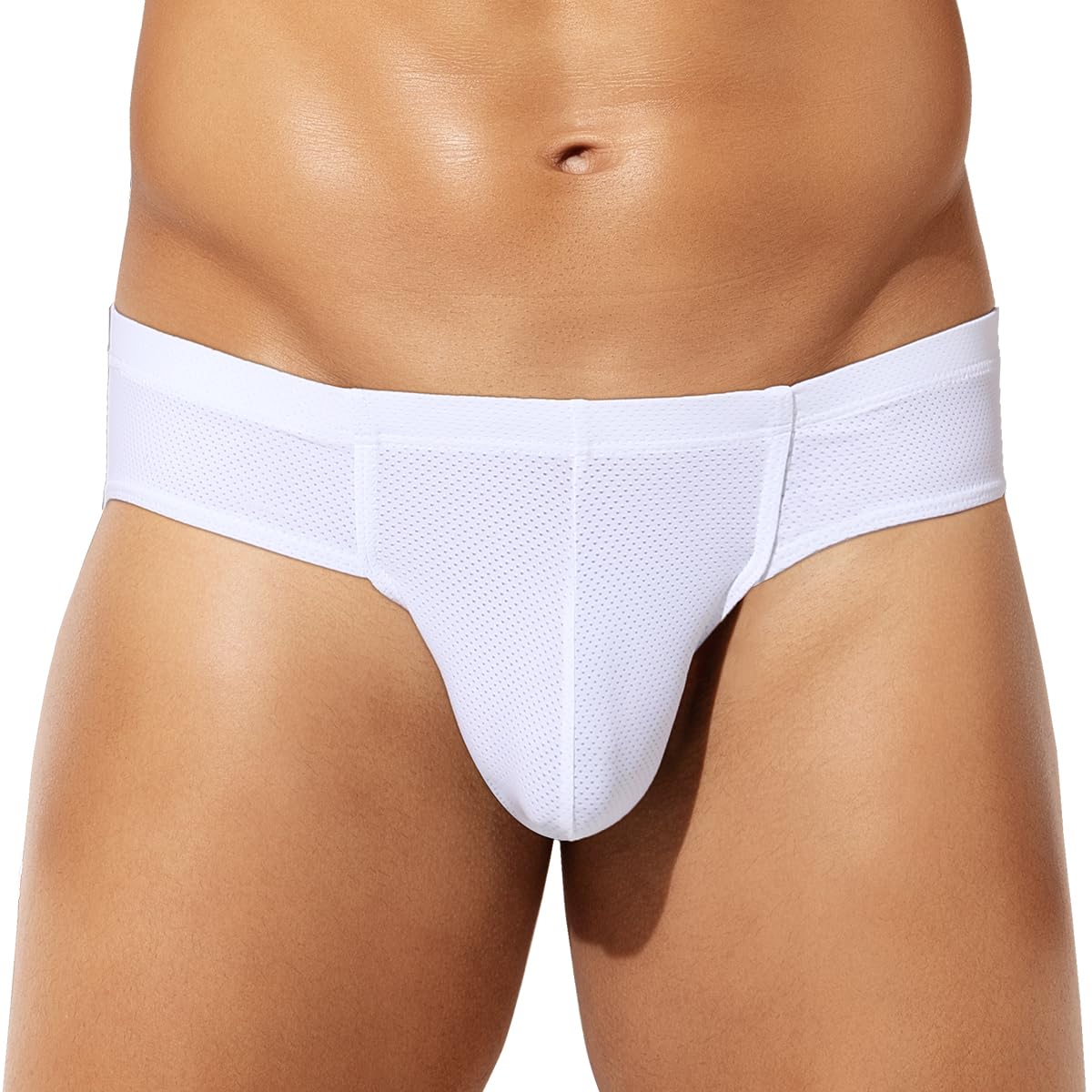 Casey Kevin Mens Briefs Silk Mesh Underwear Sexy Lingerie Panties for Male | Cooling Breathable Bikini,Soft,Bulge Pouch,Low Rise,High-Elastic