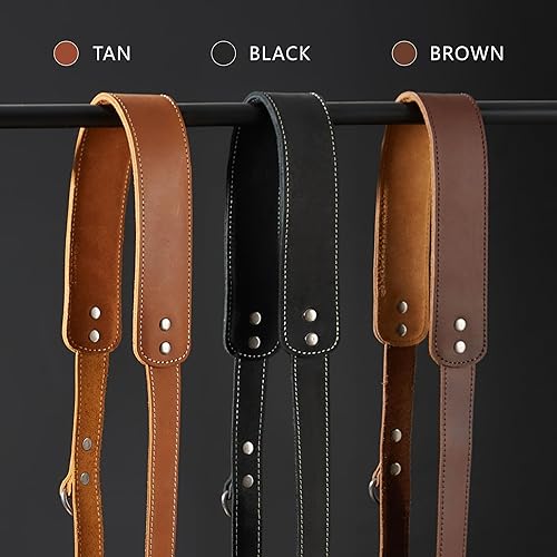Miniatura 6 de Padwa Lifestyle Correa de arnés de cámara individual marrón para una cámara, arnés profesional de cuero de grano completo para cámara, correas de