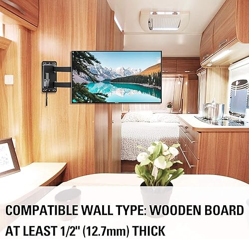 Miniatura 4 de Mounting Dream MD2210 Soporte de TV RV con cerradura para TV de 17 a 43 pulgadas, soporte de pared para TV RV de 7.874 in VESA 44 libras, MD5605