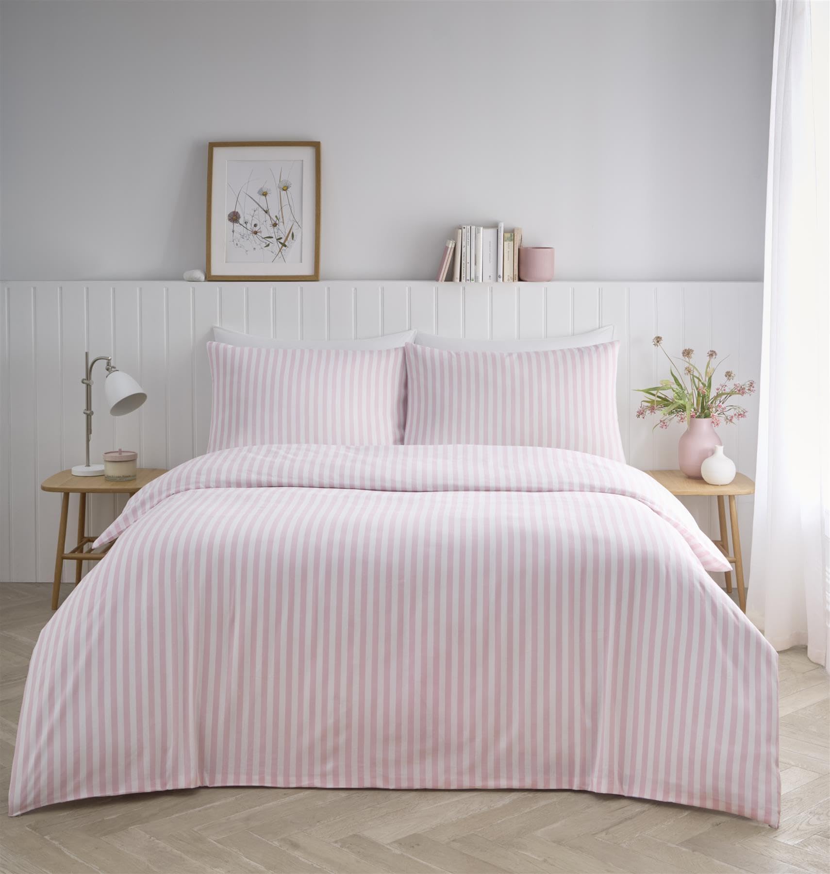 HomeSpace Direct King Duvet Cover Set - Pink