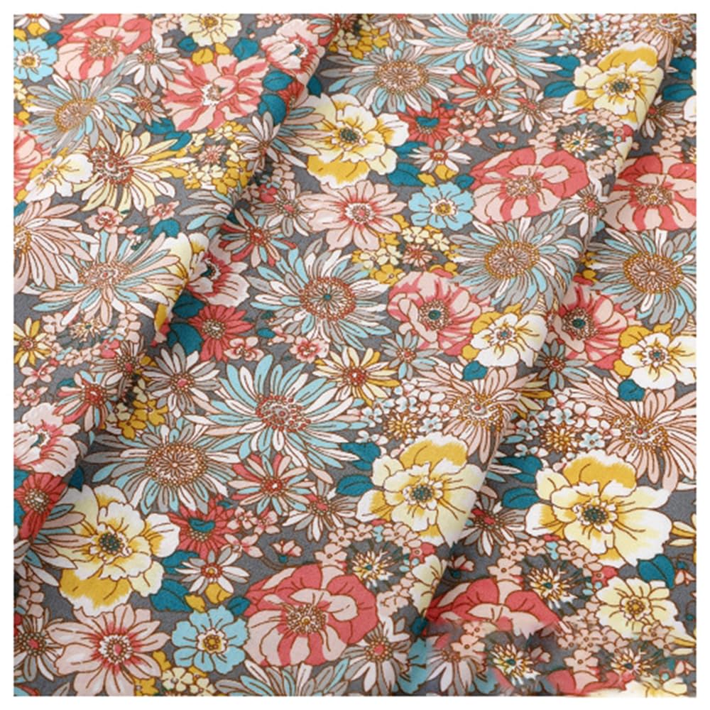 Tissu patchwork en coton rouge à motif fleur vendu au mètre pour loisirs créatifs