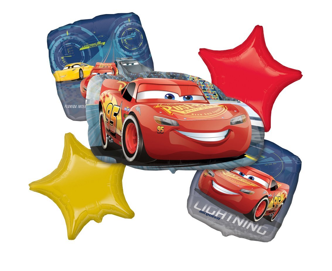 Amscan 3536701 Cars Bouquet Lightning Mcqueen Balloon