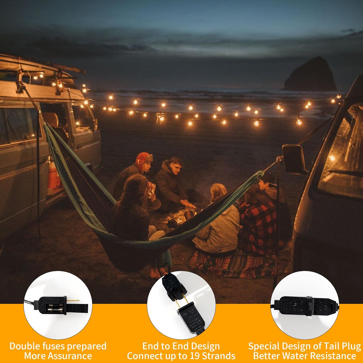 40FT LED Outdoor String Lights Waterproof, G40 LED Globe Outdoor Lights for Patio with 27 Edison Vintage Shatterproof Bulbs, Connectable Backyard Light for Garden, Bistro, Porch, Cafe