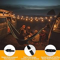 Vista 7 de Guirnalda de luces LED para exteriores de 40 pies, impermeable, G40, luces LED para exteriores para patio con 27 bombillas Edison vintage