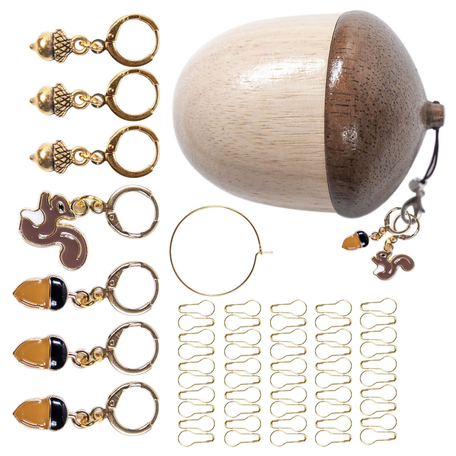 our fave Wooden Stitching Markers with Metal Rings Nut Animal Shape Knitting Charm for Knitting Crocheting Weaving Sewing Crochet Accessories