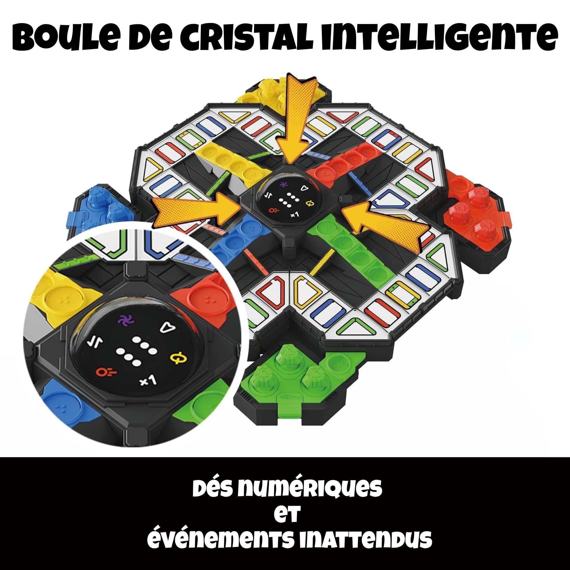 GiiKER Super Ludo - Jeu Électronique Intelligent - Homme Pire Pas - Dés Interactif - Smart avec Effets Lumineux - Famille & Enfants - Cadeau Anniversaire