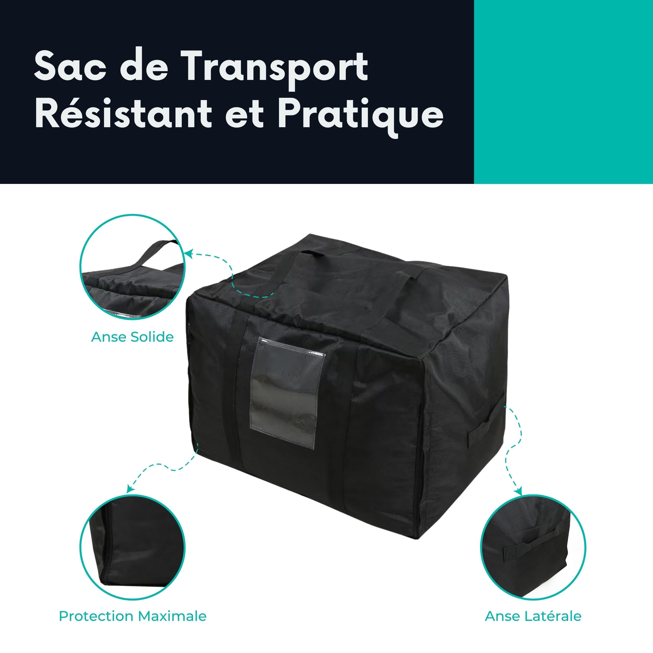 bananair Sac de Rangement sous Vide XXL + Grand Sac de Rangement et Transport - Résistant et Pratique pour Ranger Votre Gros Pouf XXL de 200 cm