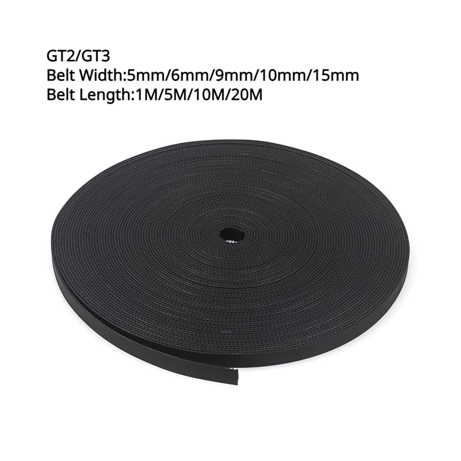 Correa SíNcrona Abierta 5 m/lote GT2 GT3 correa de conteo tiempo abierto ancho 5mm/6mm/9mm/10mm/15mm fibra aramida goma cortada a la longitud for piezas impresora 3D(WIDE 10MM_GT3)