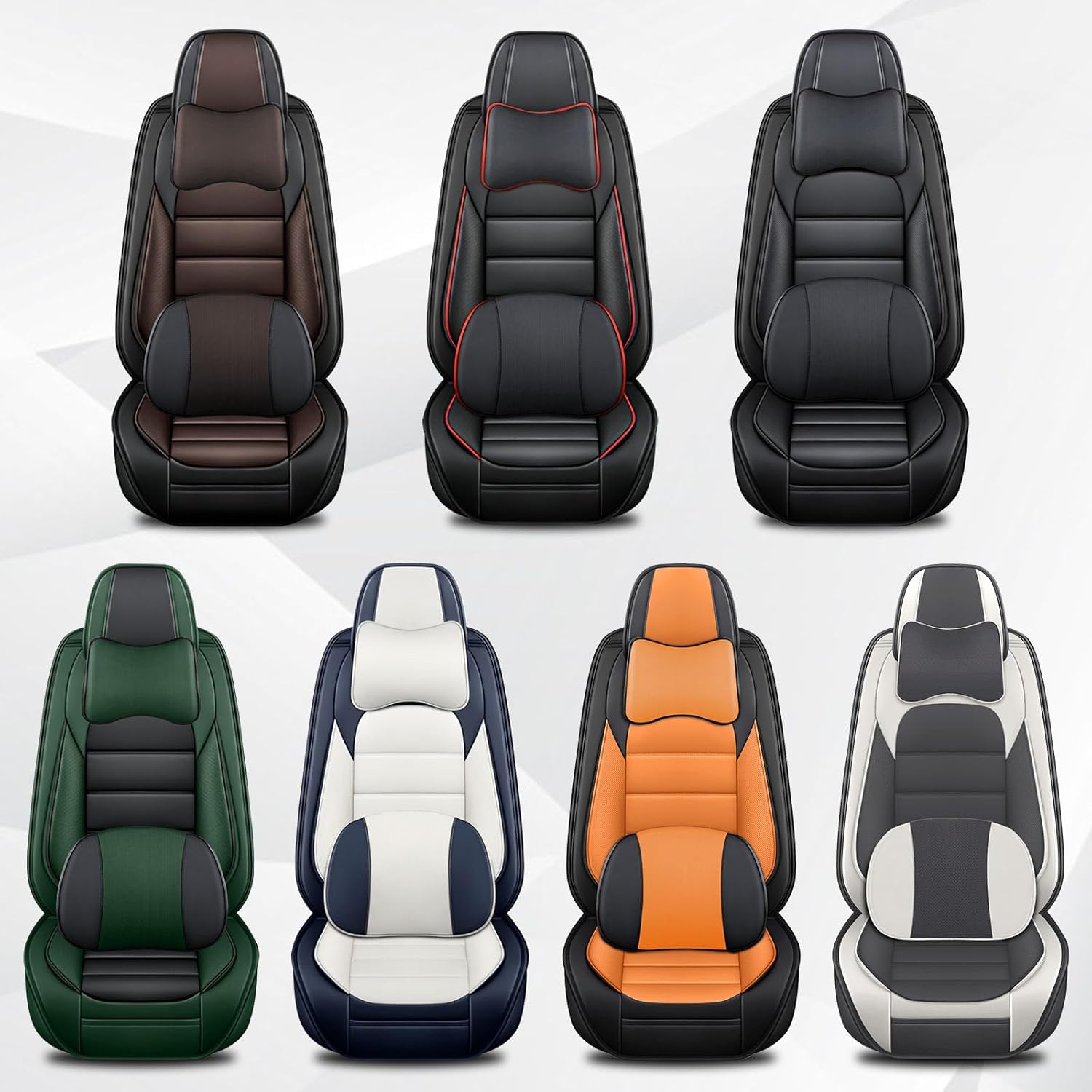 Car Seat Cover Fit for Infiniti Qx80 2014-2025,Compatible Airbag Non-Slip Waterproof Seat Cover,Car Seat Protector Premium Interior (Luxury 2 Seats,Black Coffee)