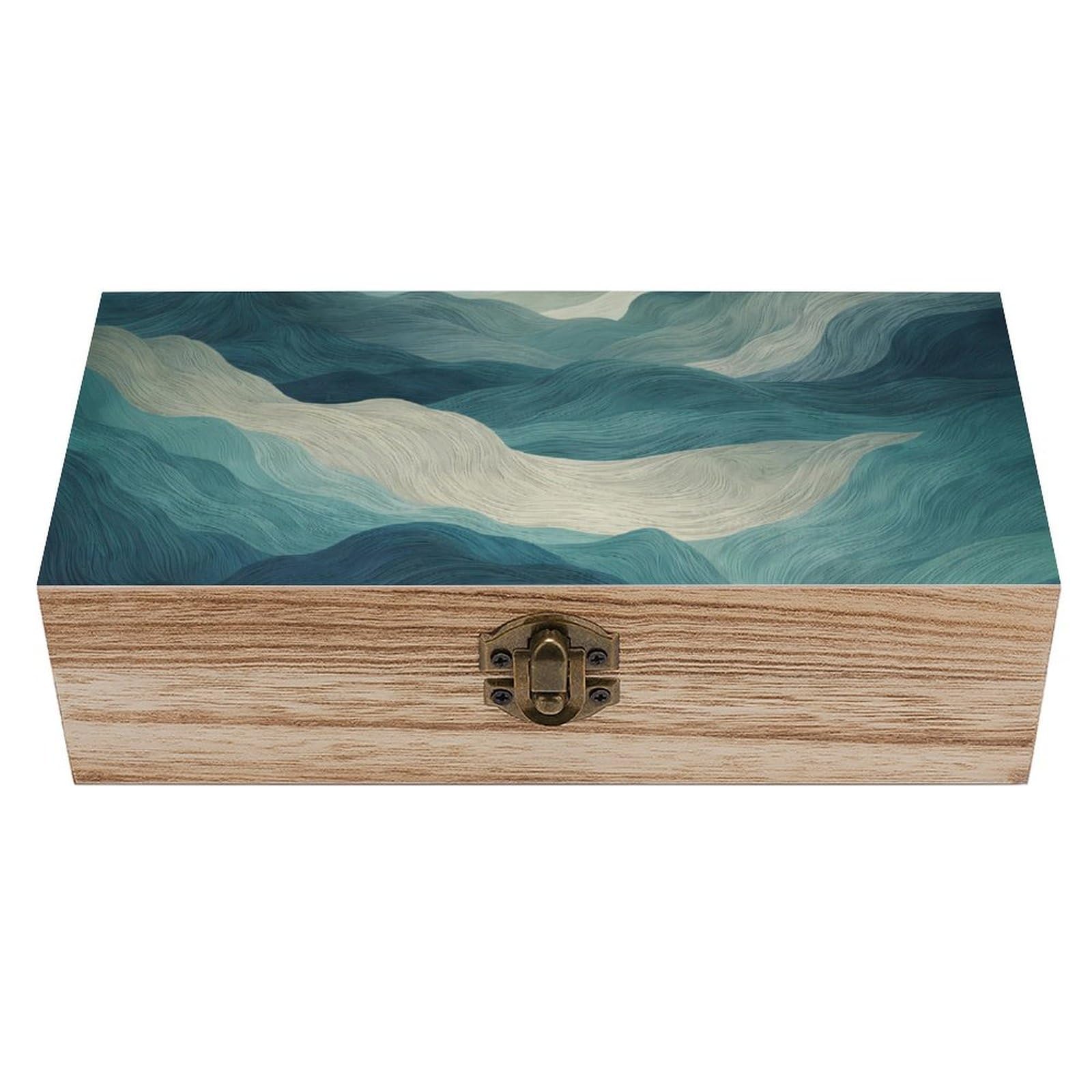 HLBSDM Green Mountains Wooden Storage Box