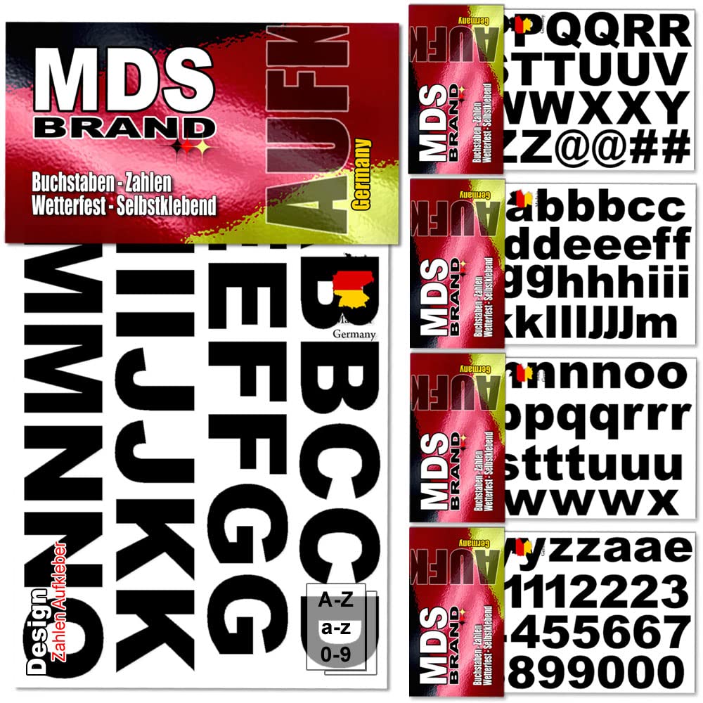 MDS Brand Klebebuchstaben 2cm - Wetterfest Für Briefkasten Und Bastelprojekte