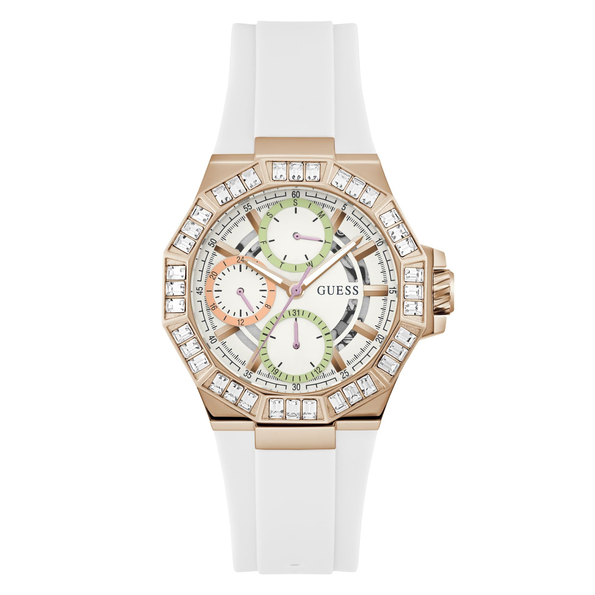 GUESS Womens Silicone Analog White Dial Watch-Gw0695L3, Band Color:White (B0CRDZS8B4) Amazon Price History, Amazon Price Tracker