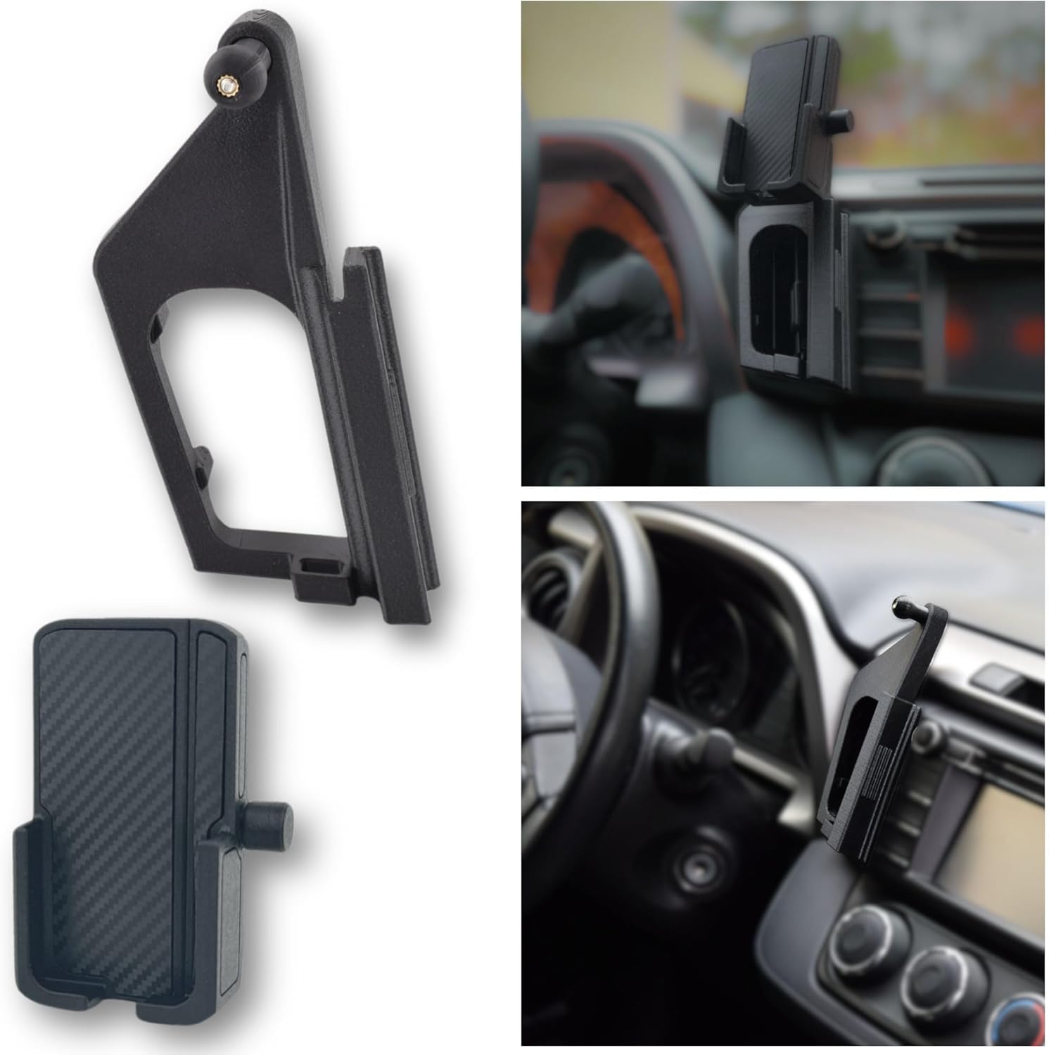 Dash Phone Holder for Toyota RAV4 (2013, 2014, 2015, 2016, 2017, 2018) - Custom Fit No-Drill Cradle Mount - Secure Dashboard Accessory for iPhone, Samsung, Pixel - Non-Blocking Vent Design