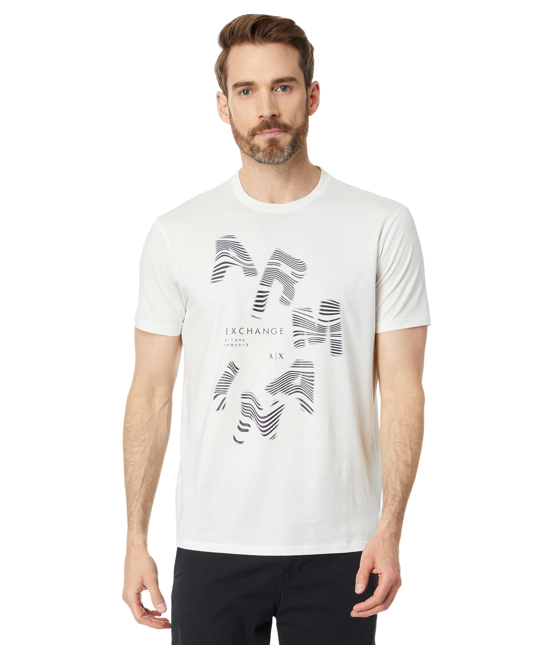 Armani Exchange Men's Regular Fit Pima Cotton Jersey Large Logo Tee