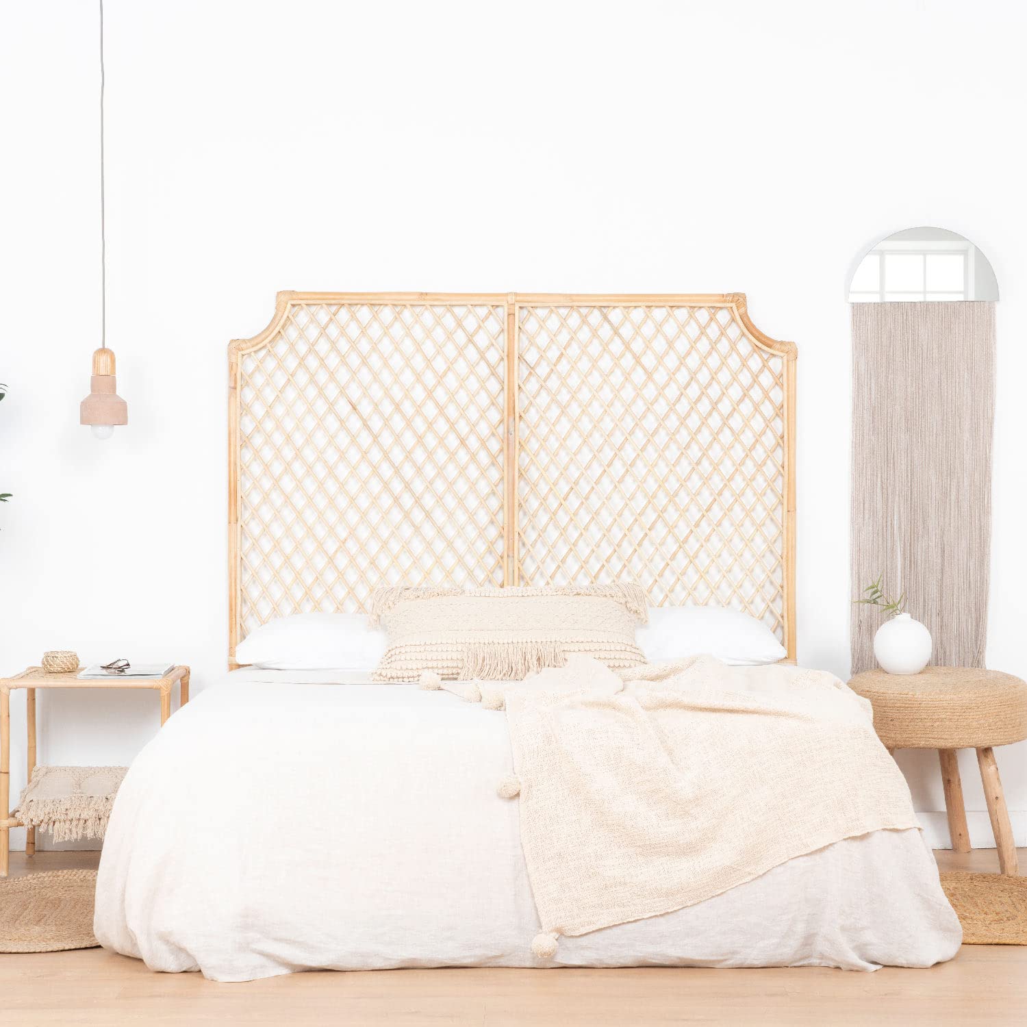 Wabi Home - Cabecero de Ratán Romb |185x150x5 cm | Cama de 180 cm