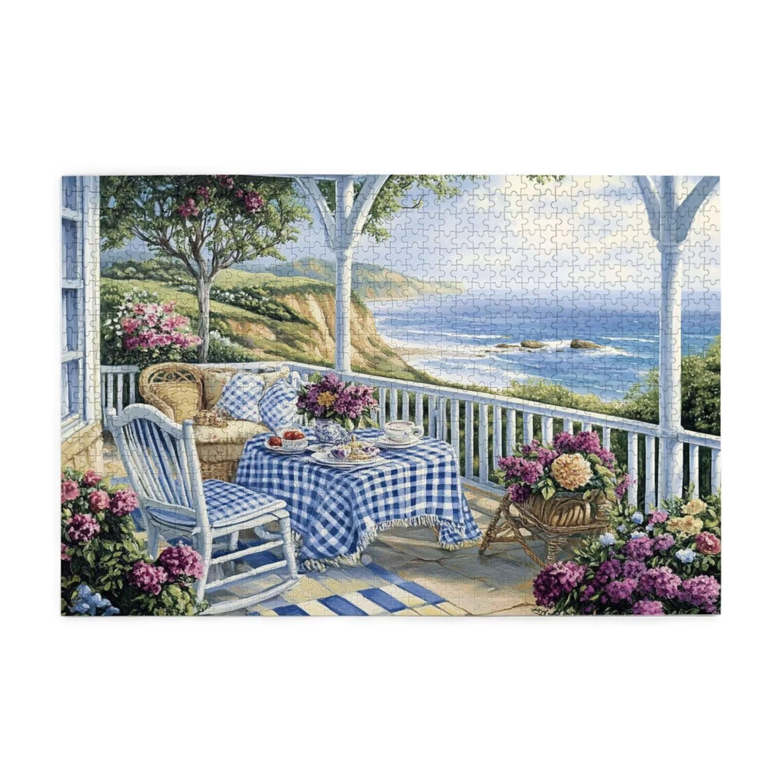 Puzzle dla dorosłych 1500, puzzle morskie, kreatywne drewniane układanki dla dorosłych początkujących, zabawne i kolorowe wymagające gry, dekoracja pokoju, prezenty dla kobiet/mężczyzn, kwiaty piwonii