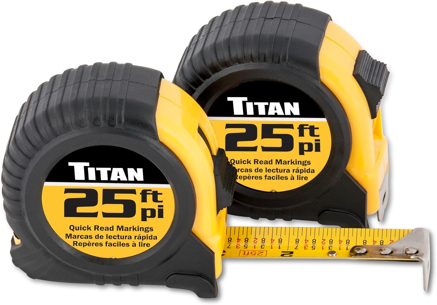 Titan 10901 25' QuickRead Tape Measure (2 Pack