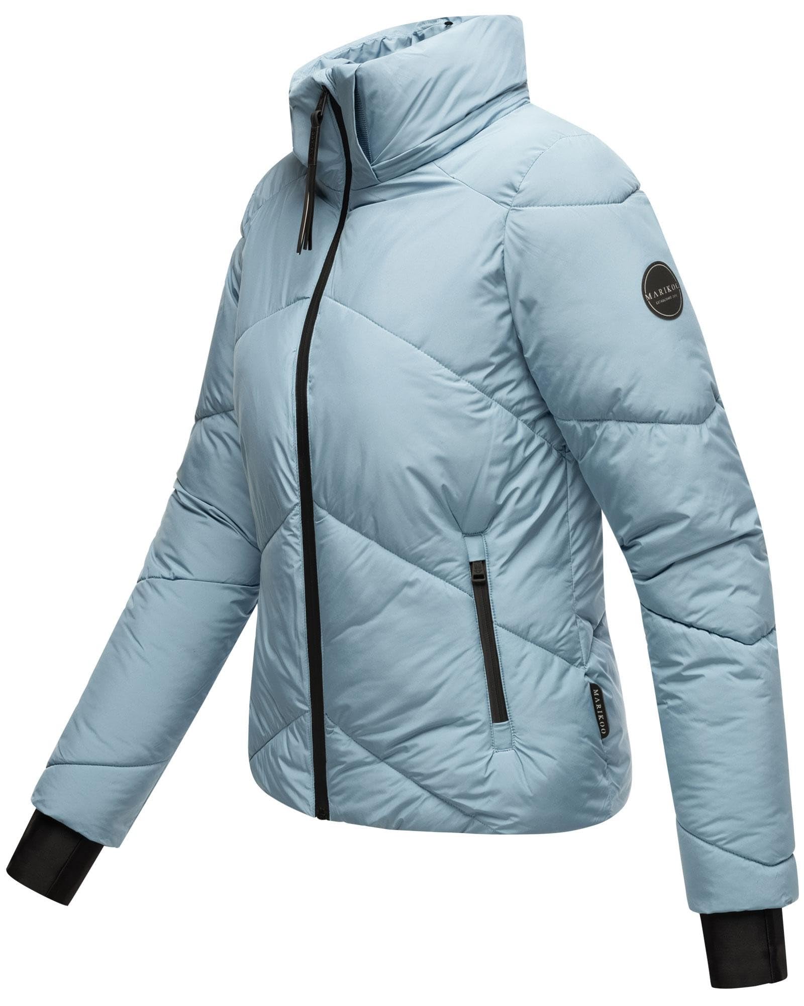 MARIKOO Damen Winterjacke (XS-XXL) - leicht, 4 Taschen, Kapuze mit Reißverschluss abnehmbar, Steppjacke, Warme Jacke Frauen - N007