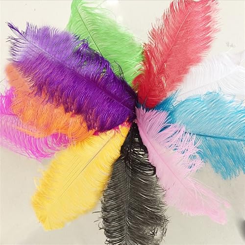 Miniatura 2 de MELADY Pack of 50pcs Natural Ostrich Feathers Centerpieces 10-12inch(25-30cm) for Home Wedding Party Decoration (White)
