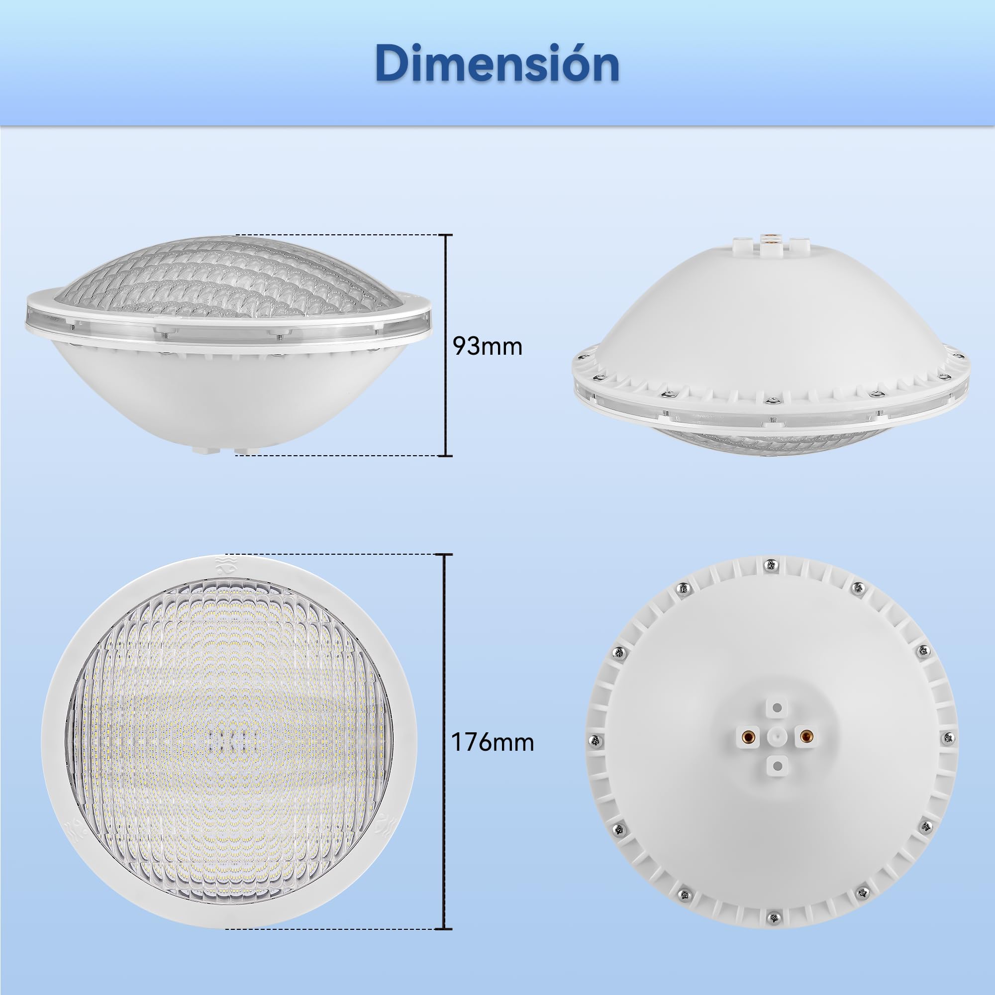 LyLmLe LED Piscina PAR56, 20W Foco LED Piscina RGB Regulable Multicolor Sincronizada Bombilla con Remoto, Sumergible Iluminación Empotrable, IP68 Impermeable,12V AC(2 Focos)