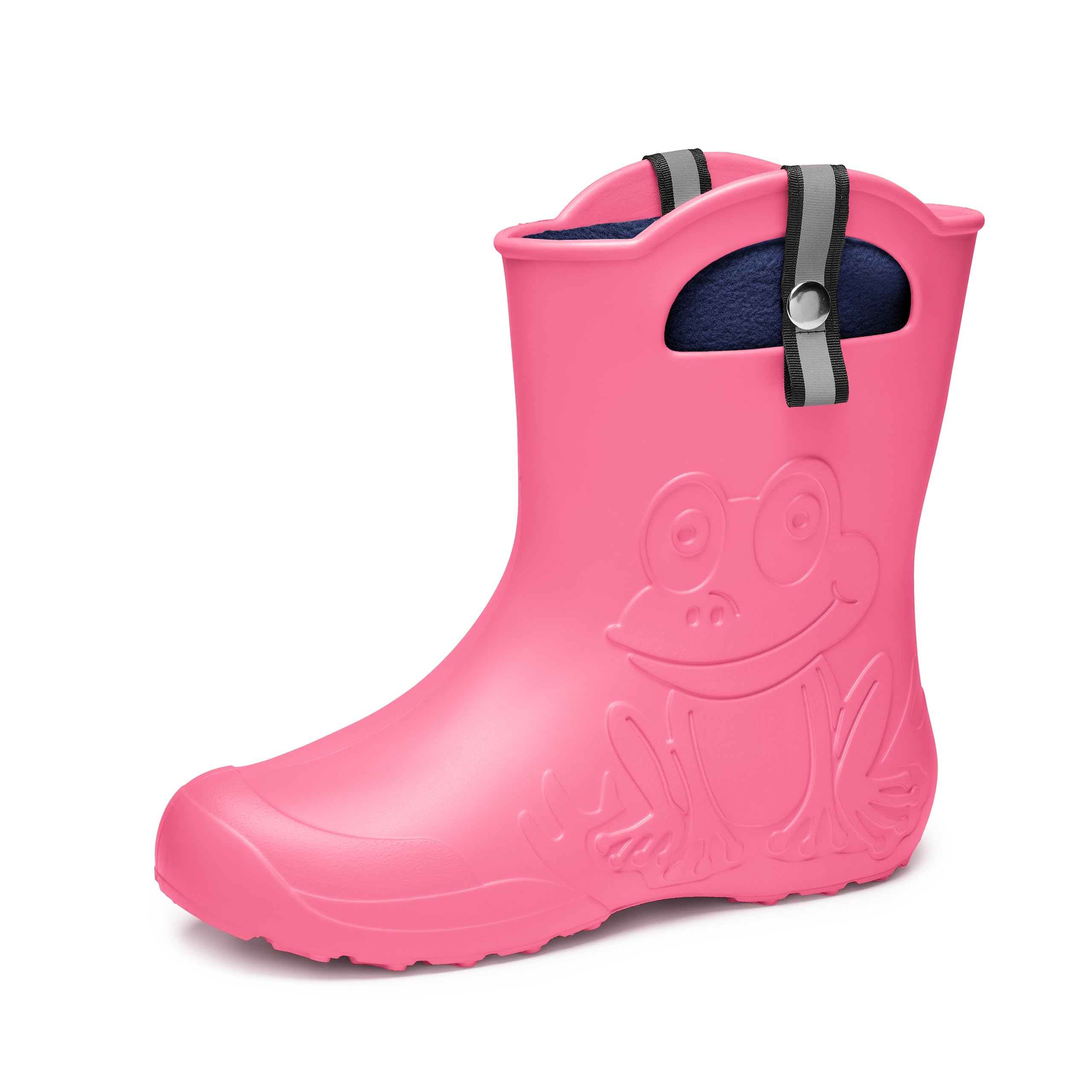 Ladeheid EVA Gummistiefel Damen warm gefüttert durch herausnehmbaren Innenschuh leichte wasserdichte Regenstiefel Griffe zum Anziehen rutschfeste Sohle LA-CA-23