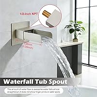 Vista 3 de Midanya Sistema de ducha de lluvia, juego de grifo de ducha para bañera, cabezal de ducha cuadrado de cascada con rociador de mano, boquilla