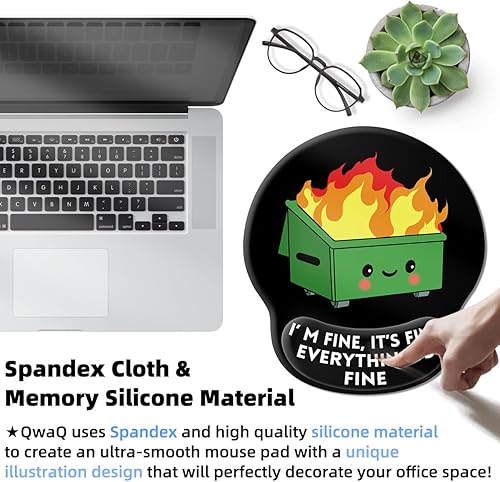 Miniatura 3 de Alfombrilla de mouse mejorada con reposamuñecas, dumpster on Fire ergonómica para juegos con soporte de muñeca, alfombrilla de mouse de computadora