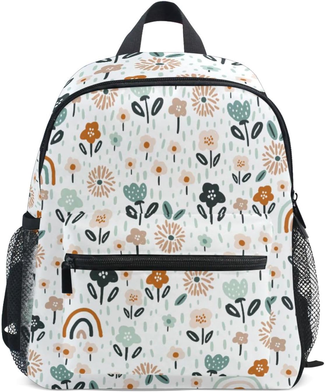 ALAZA Cute Toddler Backpack Floral Rainbows Backpack for Boys Girls Kindergarten Backpack Toddlers Daycare Bag Preschool Backpack