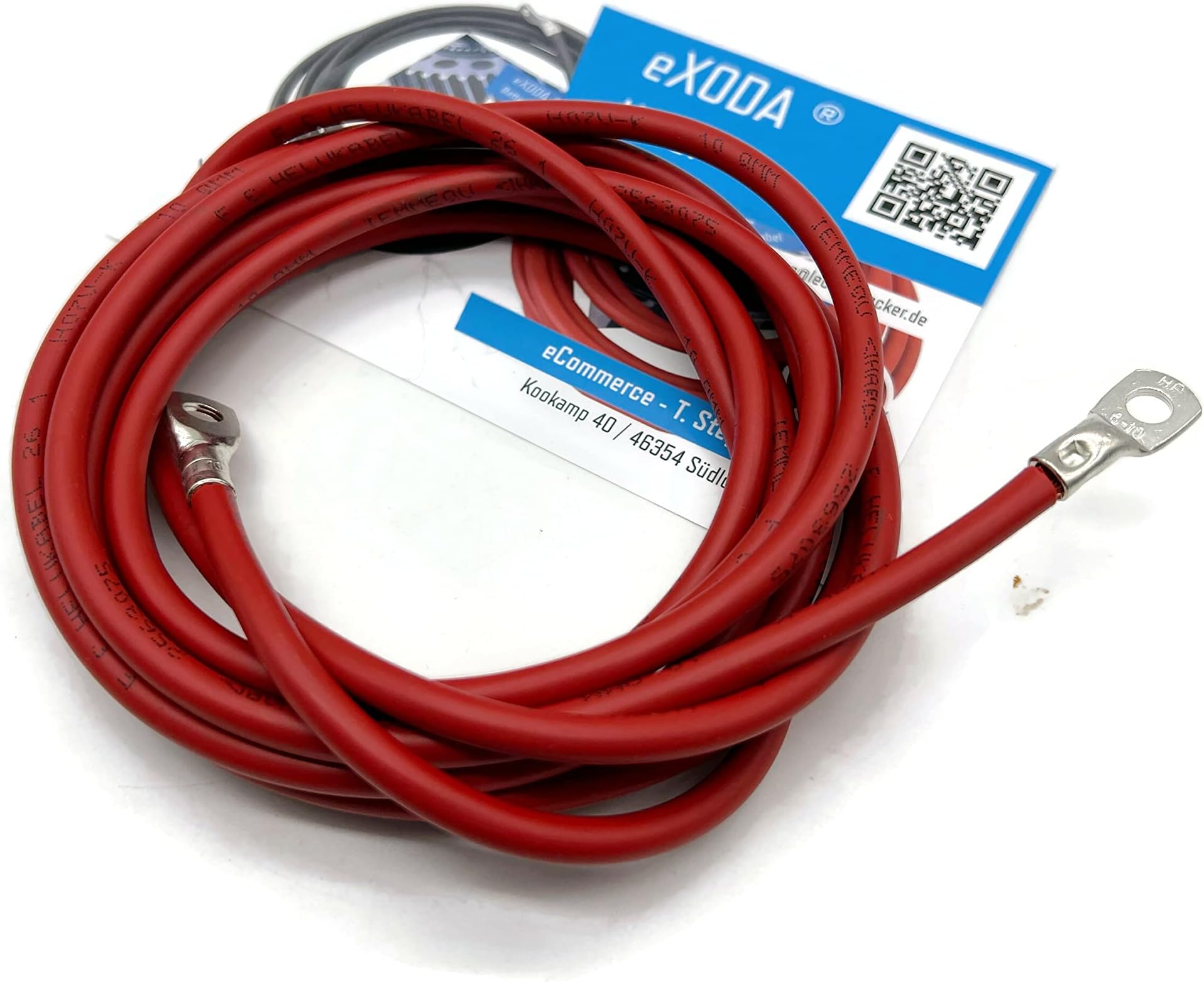 Cavo EBROM H07V-K 25 Mm² 3 M | Batteria Auto, Rame OFC 100%, Nero, Alta Flessibilità