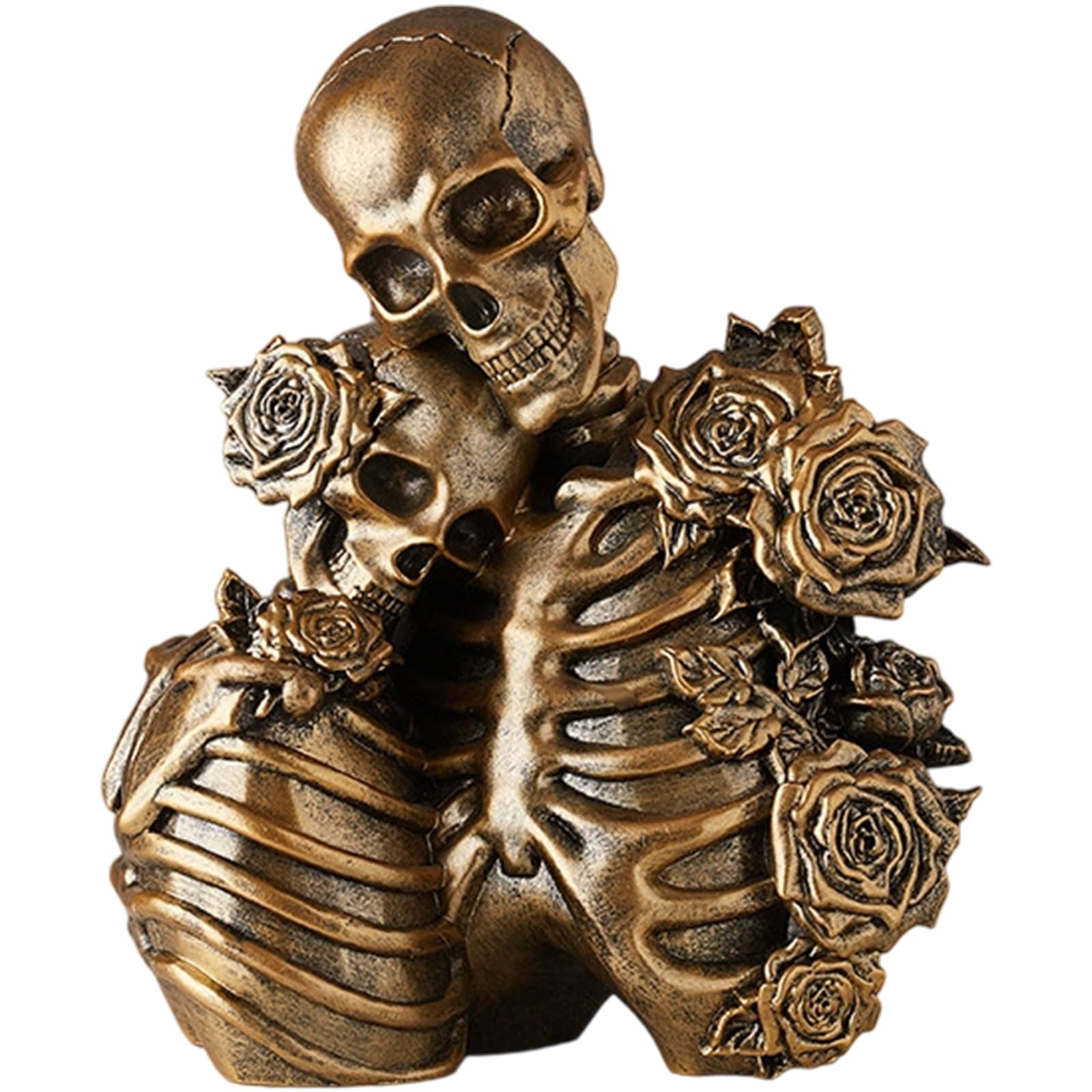 Msioytog Resin Skull Decorations for Indoor Outdoor Halloween Party Centerpieces Detailed Hand Painted Artwork Hand Painted Resin Skeleton Ornament